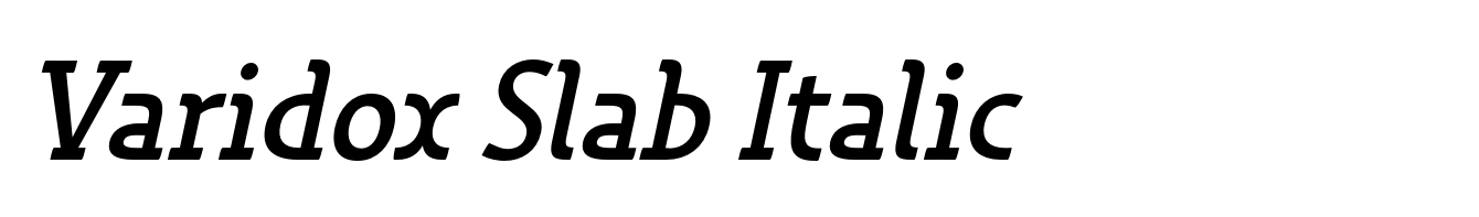 Varidox Slab Italic
